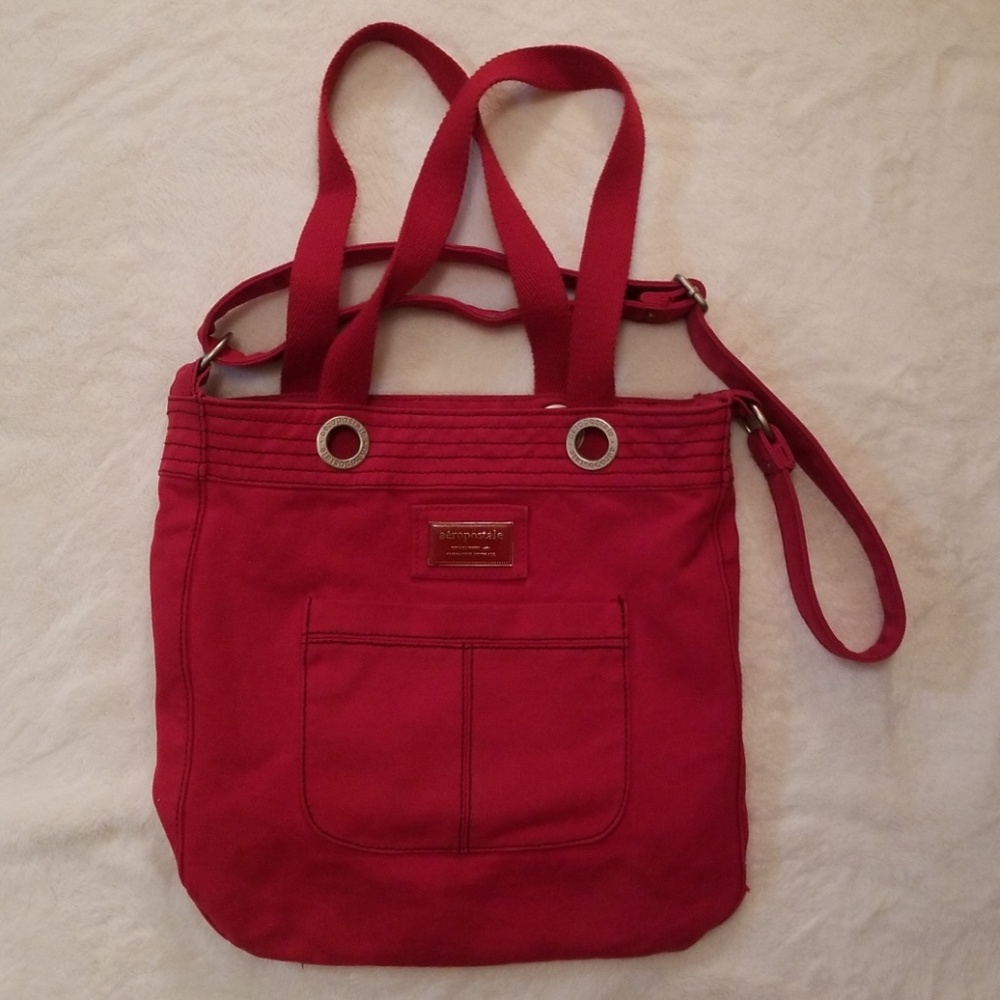Red denim bag